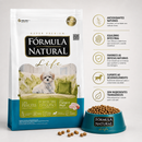 FÓRMULA NATURAL SUPER PREMIUM LIFE CÃES FILHOTES PORTES MINI E PEQUENO FRANGO E MAÇÃ