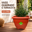 VASO QUADRADO G INPLAST 12,5 LITROS TERRACOTA