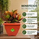 VASO QUADRADO G INPLAST 12,5 LITROS TERRACOTA