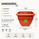 VASO QUADRADO G INPLAST 12,5 LITROS TERRACOTA