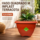 VASO QUADRADO M INPLAST TERRACOTA 5,5 LITROS