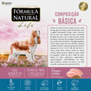 FÓRMULA NATURAL SUPER PREMIUM LIFE CÃES ADULTOS PORTES MINI E PEQUENO FRANGO E LINHAÇA
